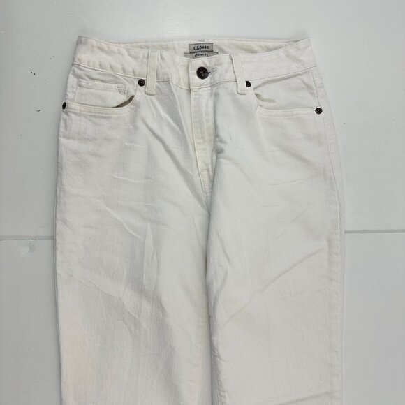 L.L. Bean Classic Fit Women's size 4 White Denim Jeans - Picture 2 of 5